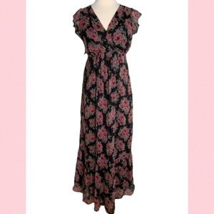 Motherhood Maternity Black/Pink Maxi Dress S